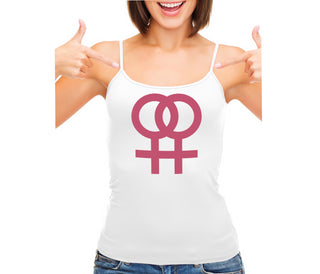 Lesbian Sign - White Camisole Tank Top