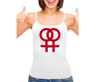 Lesbian Sign - White Camisole Tank Top