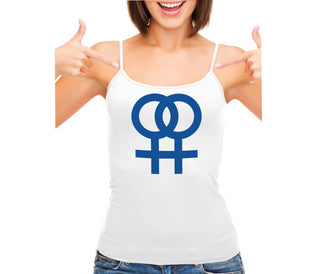 Lesbian Sign - White Camisole Tank Top