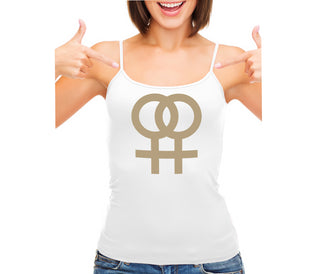 Lesbian Sign - White Camisole Tank Top