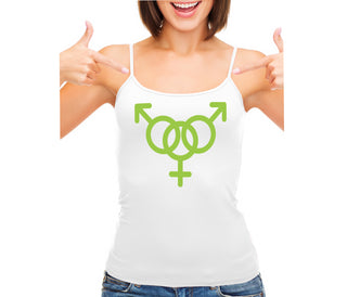 MMF Threesome - White Camisole Tank Top