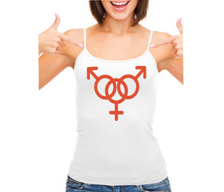 MMF Threesome - White Camisole Tank Top