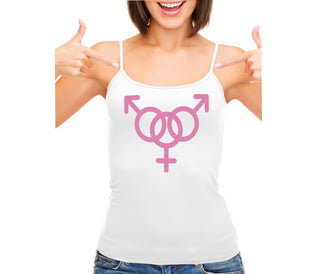 MMF Threesome - White Camisole Tank Top