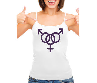 MMF Threesome - White Camisole Tank Top