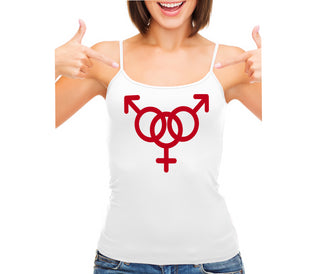 MMF Threesome - White Camisole Tank Top