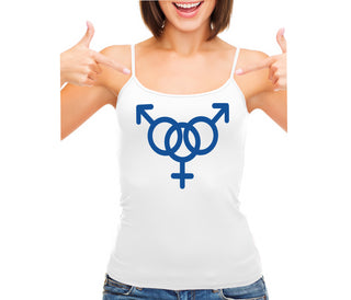 MMF Threesome - White Camisole Tank Top