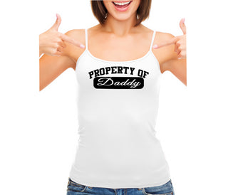 Property Of Daddy - Athletic Look - White Camisole Tank Top