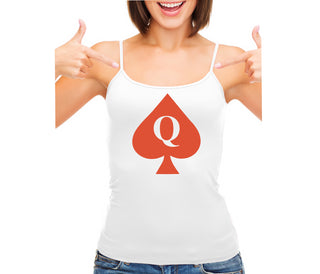 Queen Of Spades Logo - White Camisole Tank Top