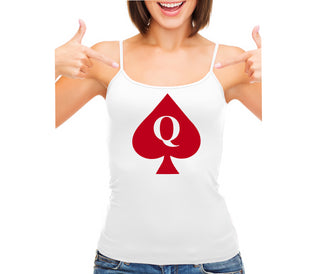 Queen Of Spades Logo - White Camisole Tank Top