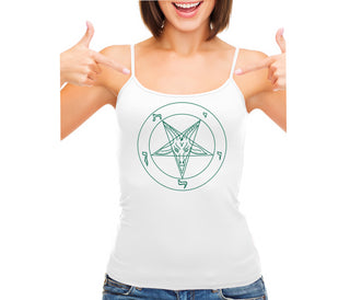 Sigil Of Baphomet - Church of Satan - White Camisole Tank Top