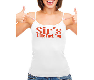 Sir's Little Fuck Toy - White Camisole Tank Top