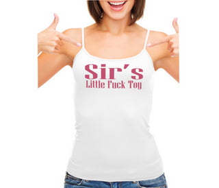 Sir's Little Fuck Toy - White Camisole Tank Top