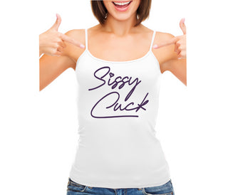Sissy Cuck - White Camisole Tank Top