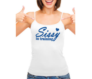 Sissy In Training - White Camisole Tank Top