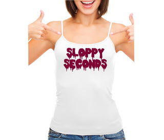 Sloppy Seconds - White Camisole Tank Top