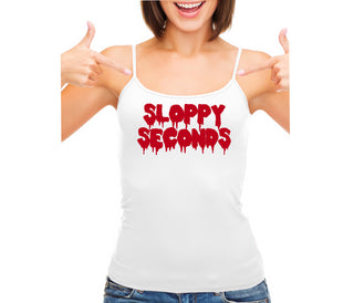 Sloppy Seconds - White Camisole Tank Top