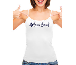 Snow Bunny - Queen of Spades - White Camisole Tank Top