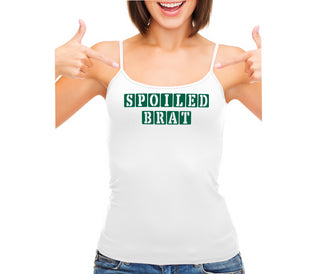 Spoiled Brat - Block Design - White Camisole Tank Top