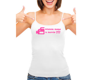 Wanna Make A Movie - White Camisole Tank Top