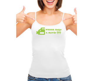 Wanna Make A Movie - White Camisole Tank Top