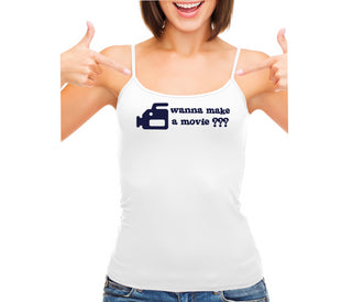 Wanna Make A Movie - White Camisole Tank Top