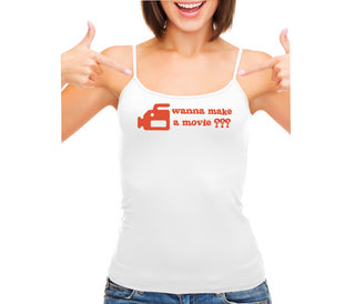 Wanna Make A Movie - White Camisole Tank Top