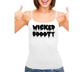 Wicked Boooty - White Camisole Tank Top