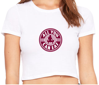 All You Can Eat - White Crop Top