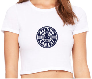 All You Can Eat - White Crop Top