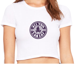 All You Can Eat - White Crop Top