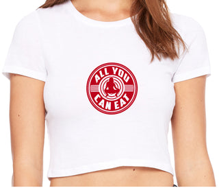 All You Can Eat - White Crop Top