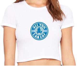 All You Can Eat - White Crop Top