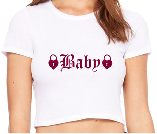 Baby Goth Look With Locks - White Crop Top