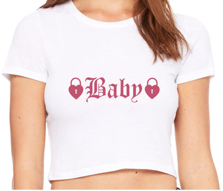 Baby Goth Look With Locks - White Crop Top