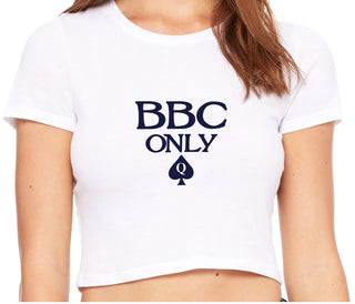 BBC Only - Queen Of Spades - White Crop Top