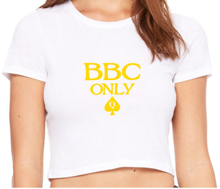 BBC Only - Queen Of Spades - White Crop Top