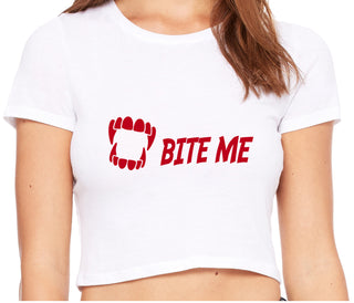 Bite Me - White Crop Top