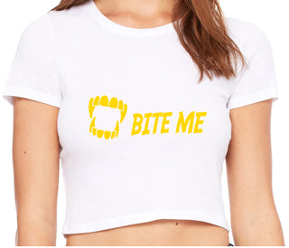 Bite Me - White Crop Top
