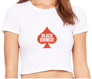 Black Owned - Queen of Spades - White Crop Top