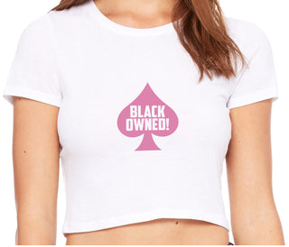 Black Owned - Queen of Spades - White Crop Top