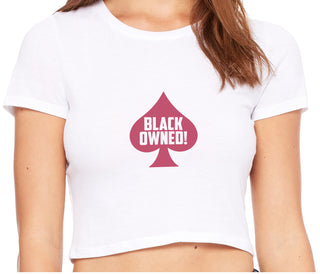 Black Owned - Queen of Spades - White Crop Top