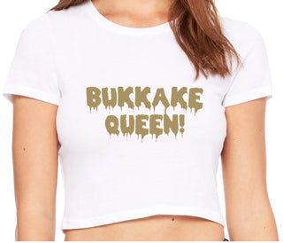Bukkake Queen - White Crop Top