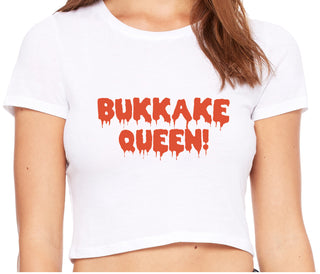 Bukkake Queen - White Crop Top