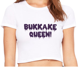 Bukkake Queen - White Crop Top