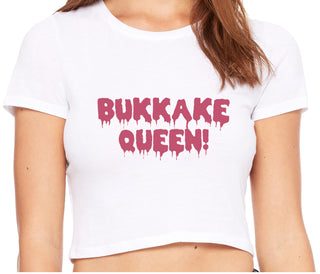 Bukkake Queen - White Crop Top