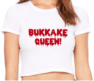 Bukkake Queen - White Crop Top