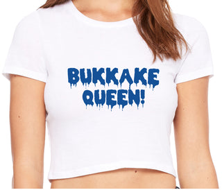 Bukkake Queen - White Crop Top