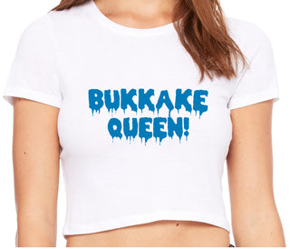 Bukkake Queen - White Crop Top