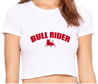 Bull Rider - Size Queen - Hotwife - White Crop Top