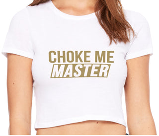 Choke Me Master - White Crop Top